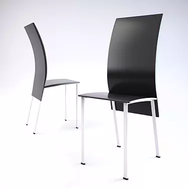 Sleek Black Metal Chair 3D model image 1 