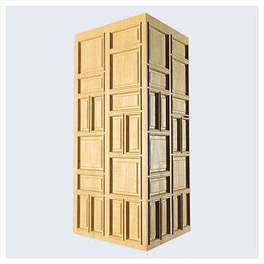 Wooden Decor Panel : Versatile Panel for Columns and Walls 3D model image 1 