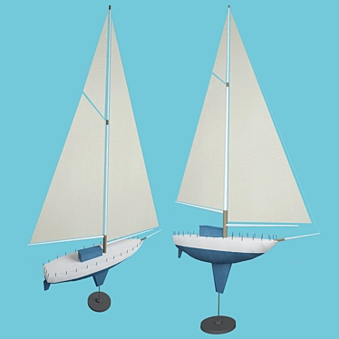 Wooden Toy Boat 3D model image 1 