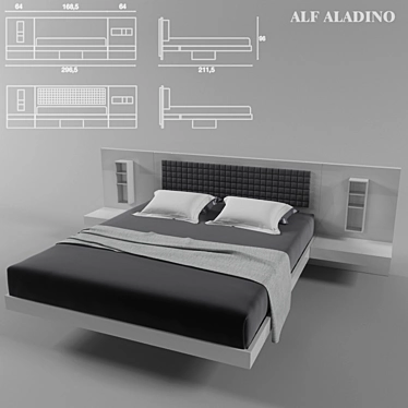 Elegant Alf Bed: Ultimate Comfort 3D model image 1 