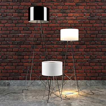 Ray Floor Lamp by Flos: Elegant Design, Multiple Sizes & Finishes 3D model image 1 