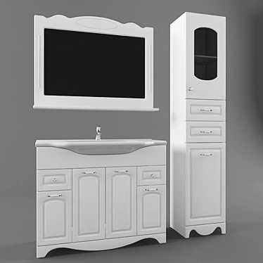 Bathroom Furniture Set 3D model image 1 