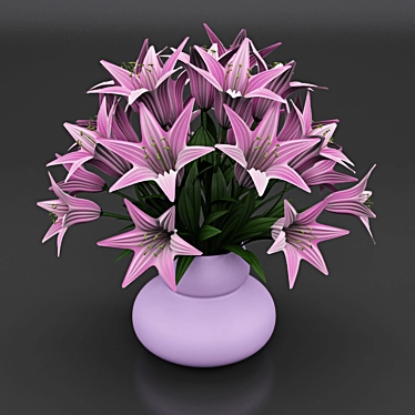 Lily-Like Flower Bouquet 3D model image 1 