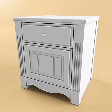 Elegant Empire Wood Nightstand 3D model image 1 