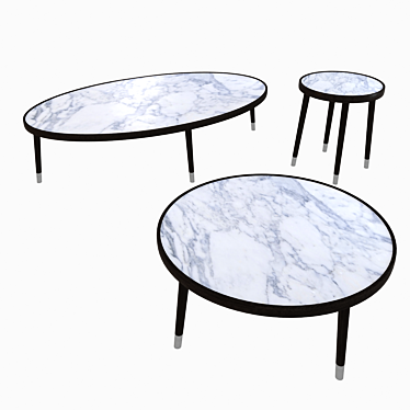 Sleek Coffee Table Set 3D model image 1 