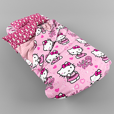 Hello Kitty Bed - Cute and Comfortable! 3D model image 1 