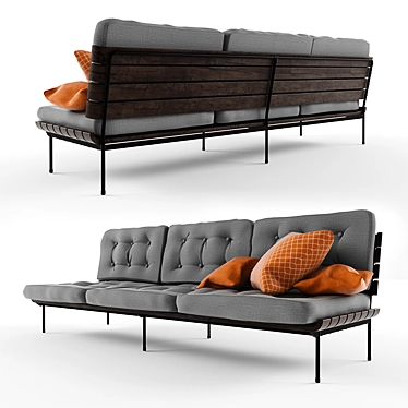 Brazilian Designer Sofa: Joaquim Tenreiro 3D model image 1 