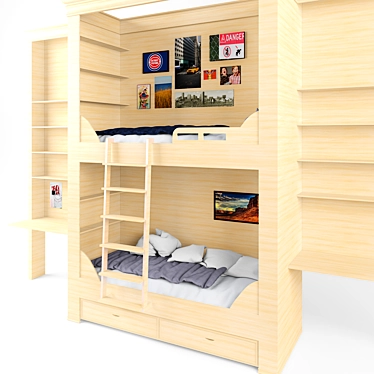 Double Fun Bunk Bed 3D model image 1 