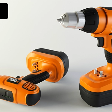 Powerful Black & Decker Screwdriver 3D model image 1 