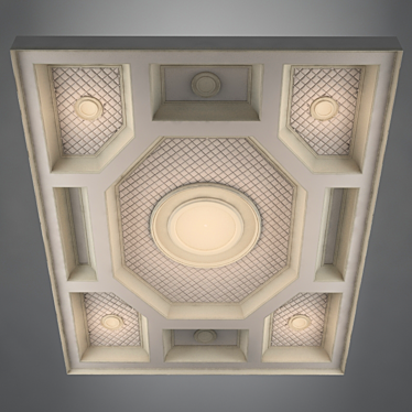 Elegant Baroque Ceiling: 8450x6470mm 3D model image 1 