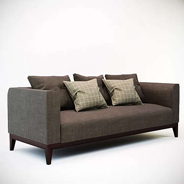 Elegant Langley 3-Seater Sofa 3D model image 1 