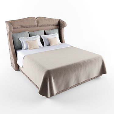 Elegant Verona King Bed 3D model image 1 