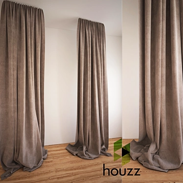 Modern Elegance: Houzz Curtain 3D model image 1 