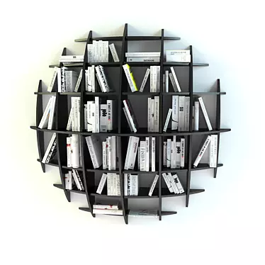 Sleek Wood Bookshelf 3D model image 1 