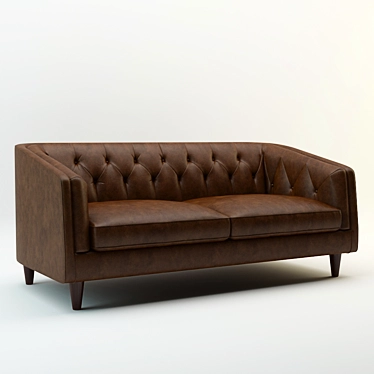 Elegant Leather Sofa: Loise 3D model image 1 