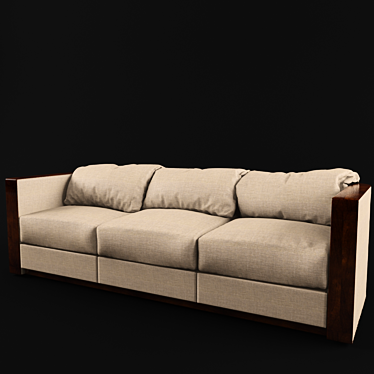 Cozy Fabric Sasamiado Sofa 3D model image 1 