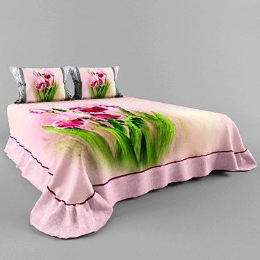 Title: Springtime Blooms Bed Set 3D model image 1 