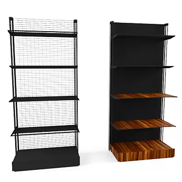 Wall-Mounted Display Rack 3D model image 1 