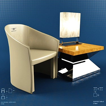 Luxury Bentley Home Chair & Accessories 3D model image 1 