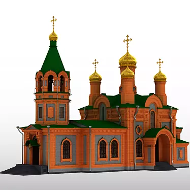 Innokentyevskaya Church Khabarovsk: A Historical Wooden Landmark 3D model image 1 