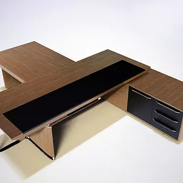 Bernini Executive Desk in ORA Acciaio: Sleek and Spacious 3D model image 1 