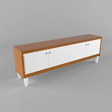 Modern Wooden Console & Sideboard 3D model image 1 