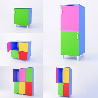 Colorful Kids Furniture 3D model image 1 