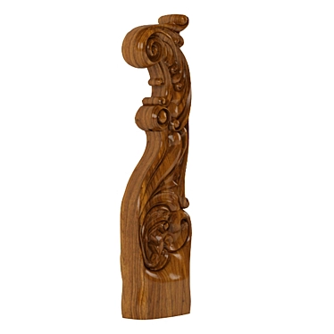 Elegant Carved Stair Post 3D model image 1 