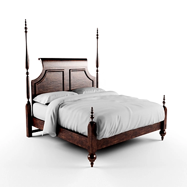 Classic Bed 3D model image 1 