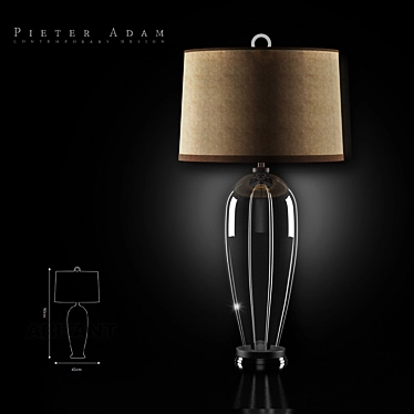 Modern Rosedale PA 823: Metal and Glass Table Lamp 3D model image 1 