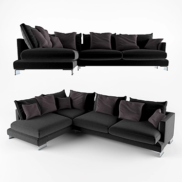 Modern L-Shaped Sofa 3D model image 1 