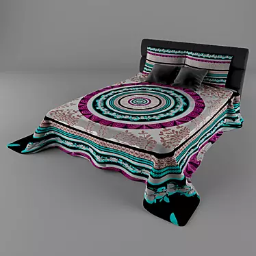 Sleek Linen Bed: Modern & Chic 3D model image 1 