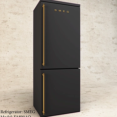 SMEG FA800AO Fridge: Sleek & Spacious 3D model image 1 