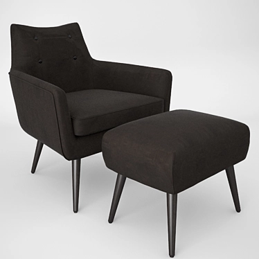 Modern Leather and Fabric Chair 3D model image 1 