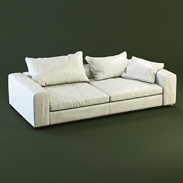 Luxury Leather 2-Seater Sofa: FLEXFORM Groundpiece 3D model image 1 