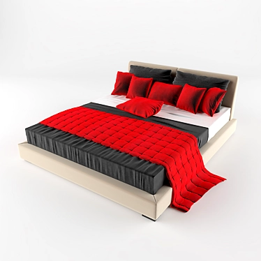 Sleek Bed Set: Modern Elegance 3D model image 1 