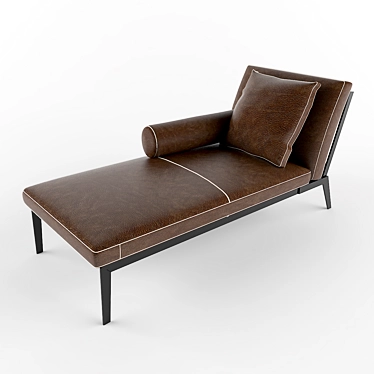 Sleek Leather Seating: MODERN BENCH 3D model image 1 