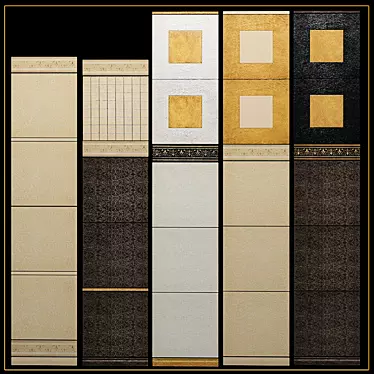 Crystal Ker Leather: Elegant Ceramic Tile 3D model image 1 