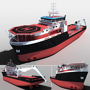 Chloe Candies: Versatile Oil Rig Service Vessel 3D model image 1 