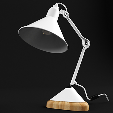 Title: Gras No.207 Oak Desk Lamp 3D model image 1 