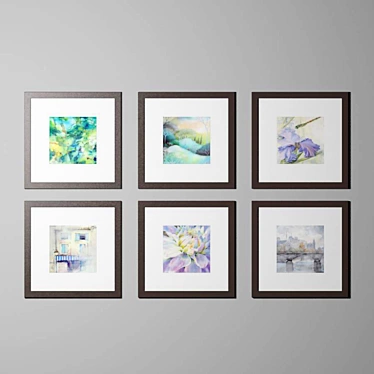 Vibrant Watercolor Prints 3D model image 1 