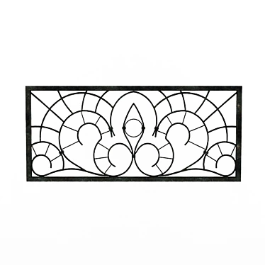 Elegant Wrought Iron Fence 3D model image 1 