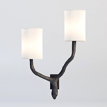 Rustic Twig Wall Light 3D model image 1 