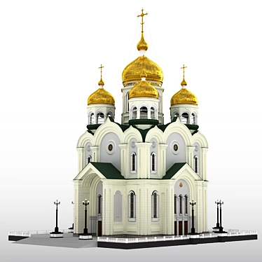 Amur's Majestic Spaso-Preobrazhensky Cathedral 3D model image 1 