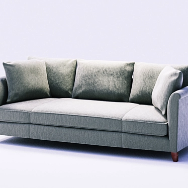 Baker Comfort Maple Wood Sofa 3D model image 1 