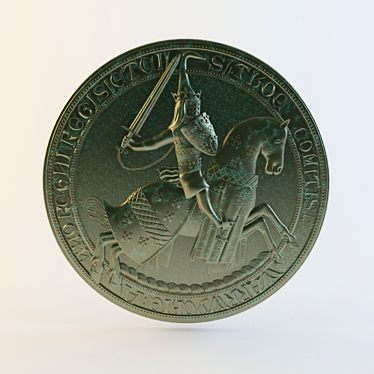 French Knight Medallion 3D model image 1 