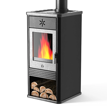 Edilkamin Decorative Wood Burning Fireplace 3D model image 1 