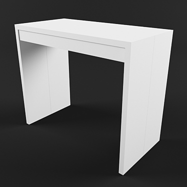 Sleek White Foldable Console Table 3D model image 1 