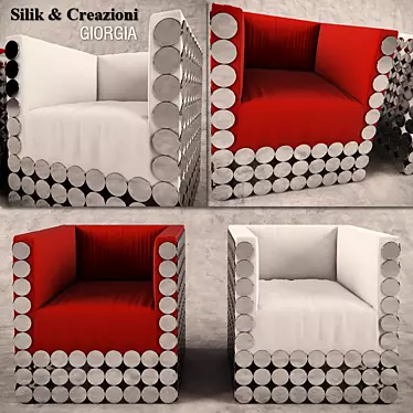 Silik & Creazioni: Giorgia Steel and Fabric Armchair 3D model image 1 