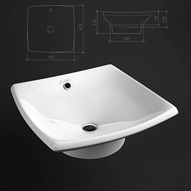 Elegant Escale-E1325-00 Wash Basin 3D model image 1 